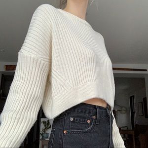 Urban Outfitters White Cropped Sweater